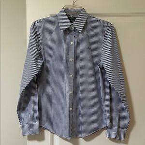 Ralph Lauren Navy and White Striped Dress Shirt